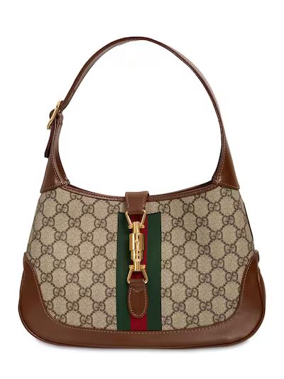 Gucci - Small jackie gg supreme & leather bag - Ebony/Brown | Luisaviaroma | Luisaviaroma