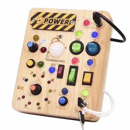 FPCYCG Wooden Busy Board with Led Light for Toddlers,Fidget Learning Travel Montessori Sensory Toys for Autism | Walmart (US)