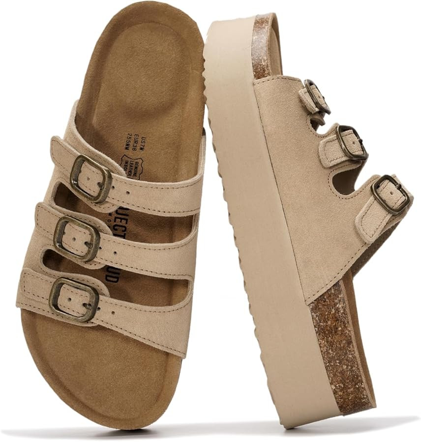 Project Cloud 100% Genuine Leather Platform Sandals Women Footwear - Comfortable Womens Slides Me... | Amazon (US)