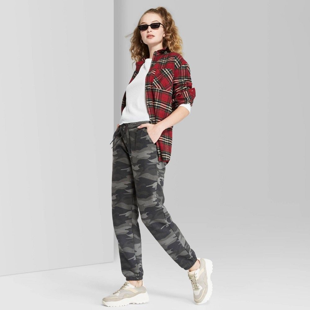 Women's Camo Print High-Rise Vintage Jogger Sweatpants - Wid Fabe™ | Target