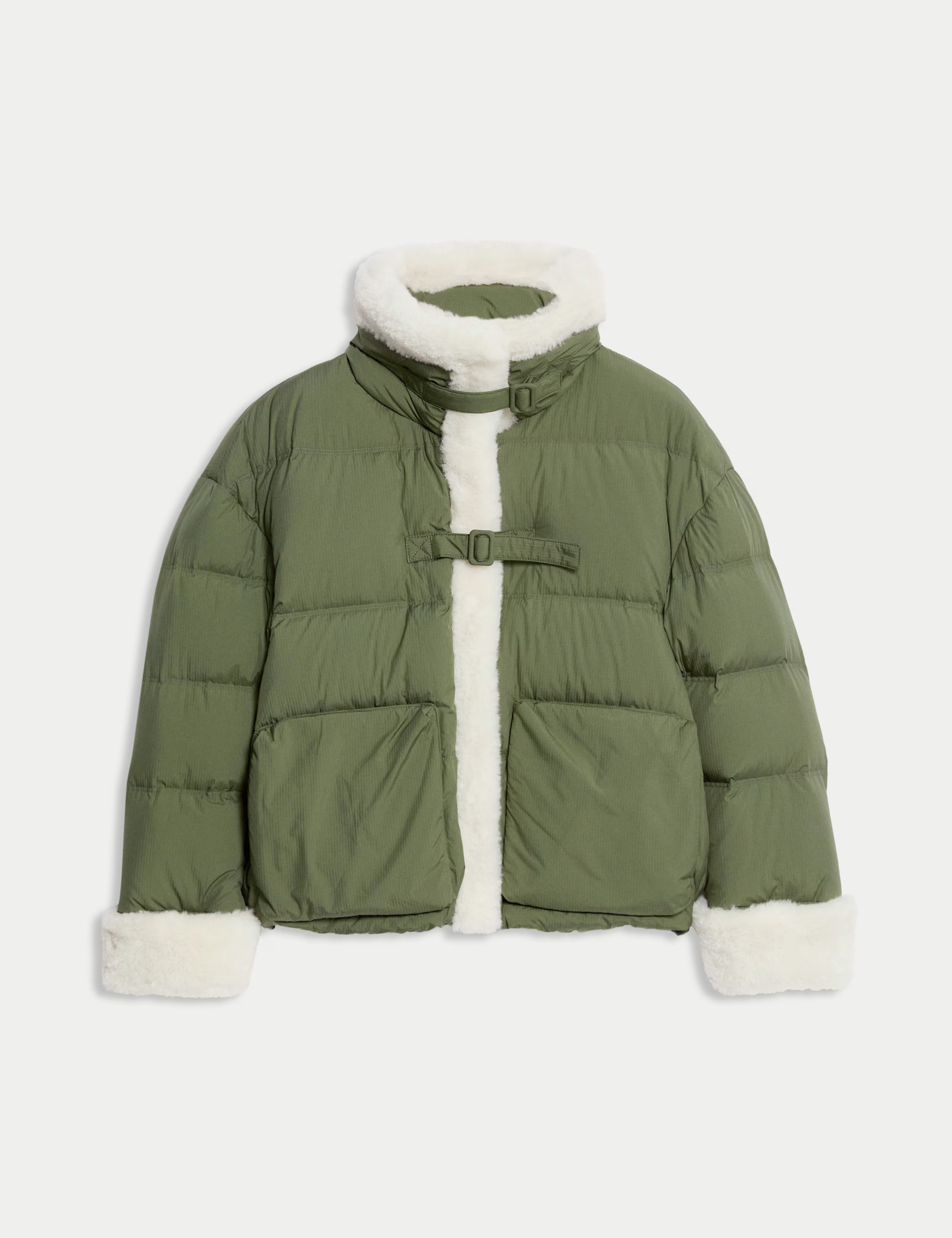 Feather & Down Padded Borg Trim Jacket | Marks & Spencer (UK)