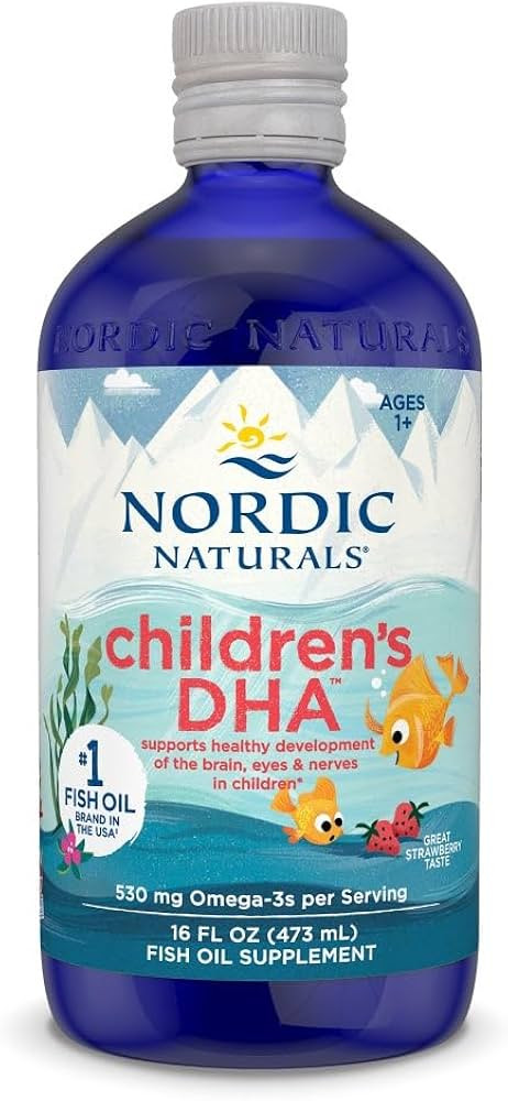 Nordic Naturals Children’s DHA, Strawberry - 16 oz for Kids - 530 mg Omega-3 with EPA & DHA - B... | Amazon (US)