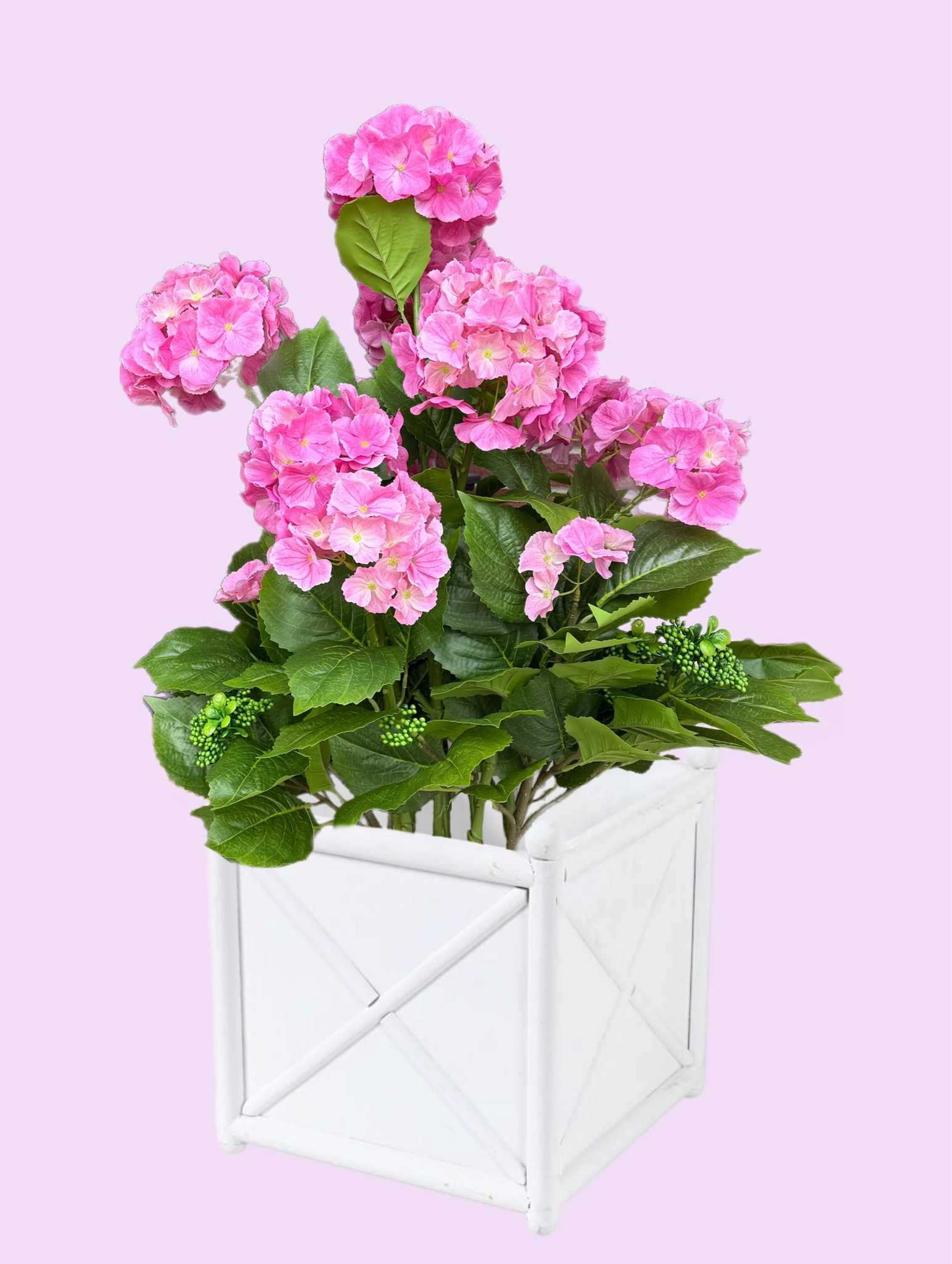 Planter (comes in 2 sizes) and realistic faux indoor/ outdoor hydrangea  plant 

#LTKSeasonal #LTKHome