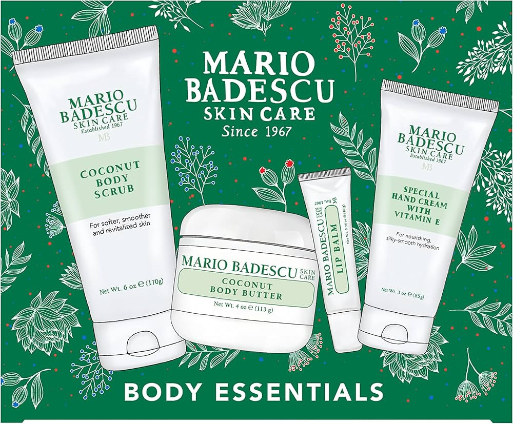 Mario Badescu Best of Body Essentials 4 Piece Kit, Skincare Gift Set Includes Lip Balm, Coconut B... | Amazon (US)