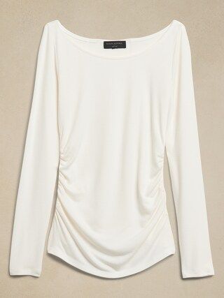 Soft Luxe Side Ruched Top | Banana Republic Factory