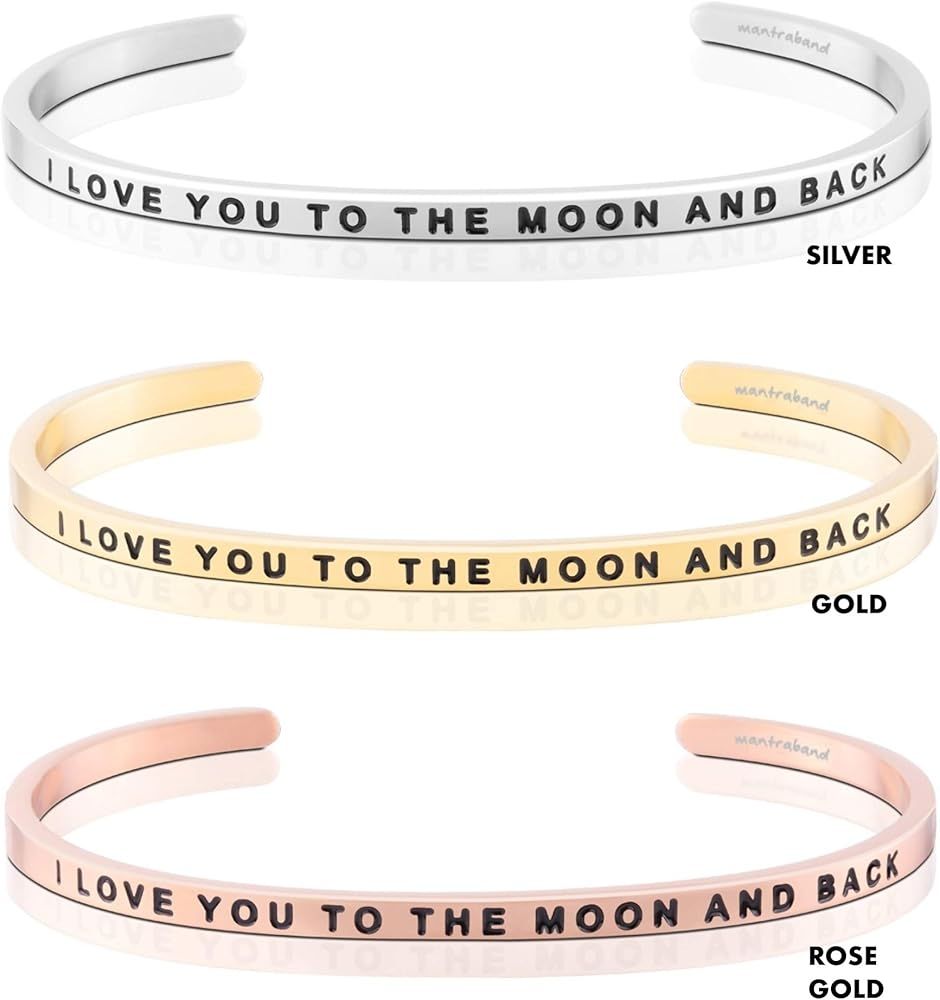 MantraBand Bracelets - Inspirational Engraved Adjustable Mantra Band Cuff Bracelet - Gold color -... | Amazon (US)