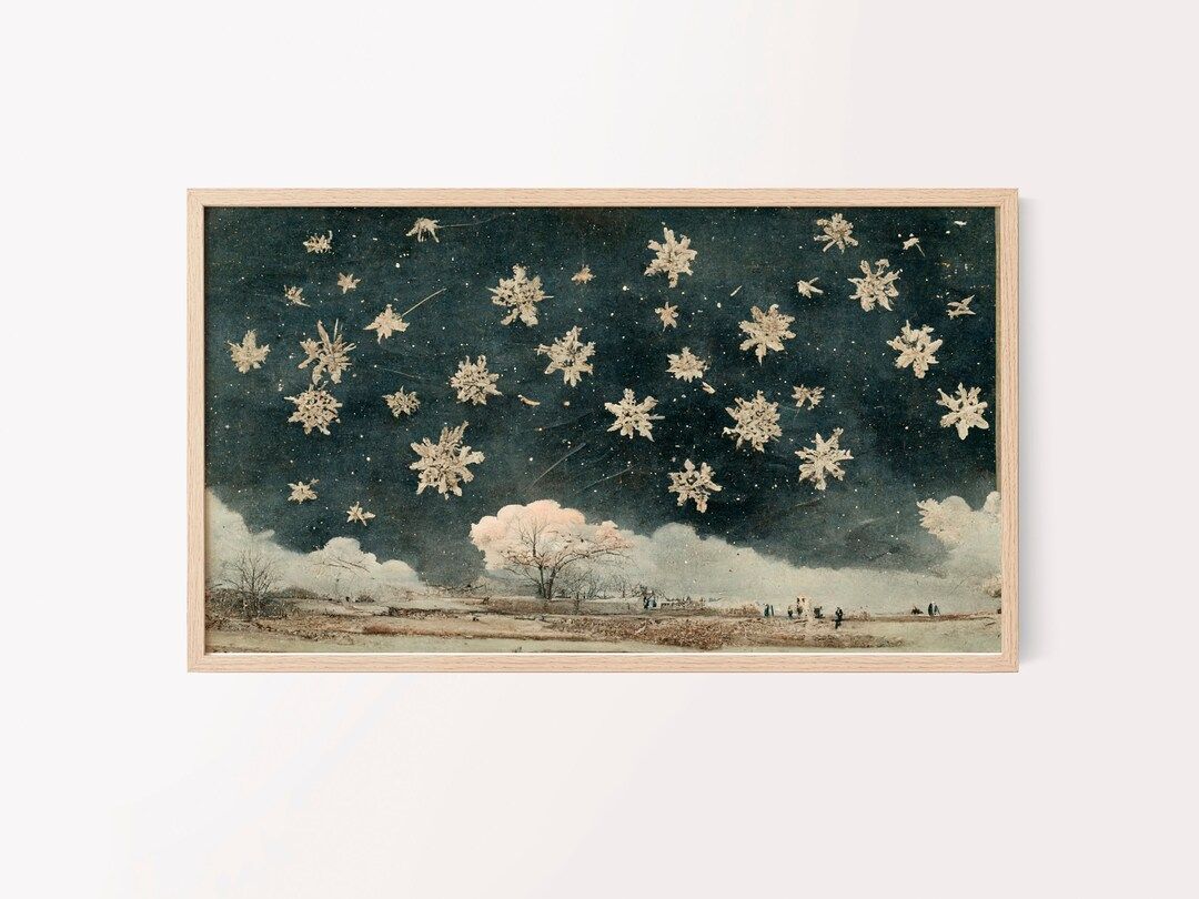 Samsung Christmas Frame TV art - christmas snowflakes, landscape art, holidays, instant download,... | Etsy (US)