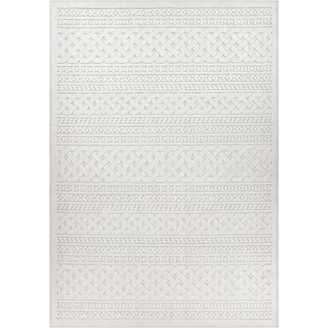 My Texas House Jessie 5'2" X 7'6" Natural Geometric Indoor-Outdoor Area Rug | Walmart (US)