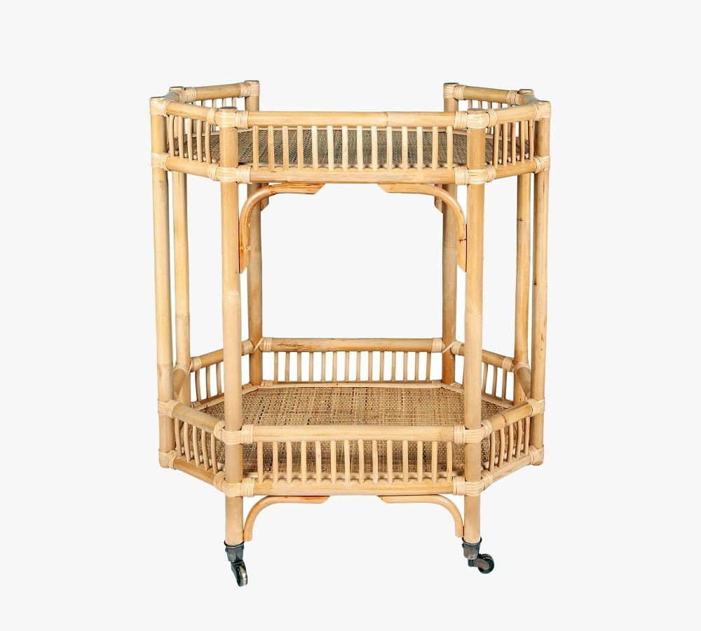 Jillian 27" Rattan Barcart | Pottery Barn (US)