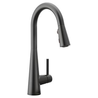 Sleek Single-Handle Pull-Down Sprayer Kitchen Faucet with Reflex and Power Clean in Matte Black | The Home Depot