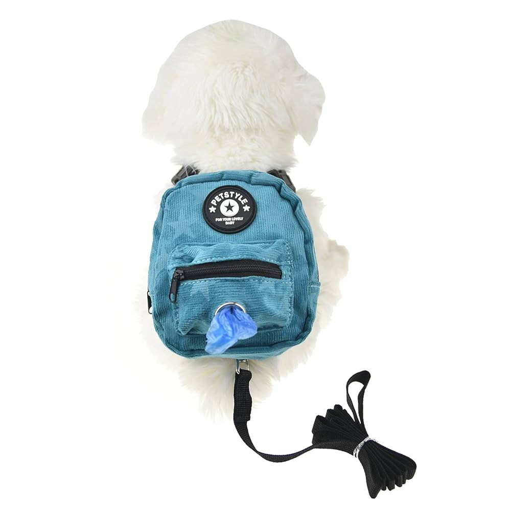 FLAdorepet Dog Backpack Harness with Leash, Dog Poop Bag Dispenser, Pet Self Carrier Adjustable T... | Amazon (US)