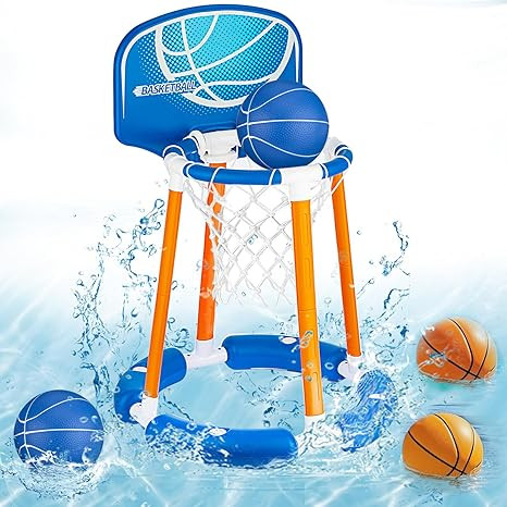 Pool Basketball Hoop with Backboard, Floating Pool Toy for Kids, Inflatbale Basketball Outdoor To... | Amazon (US)