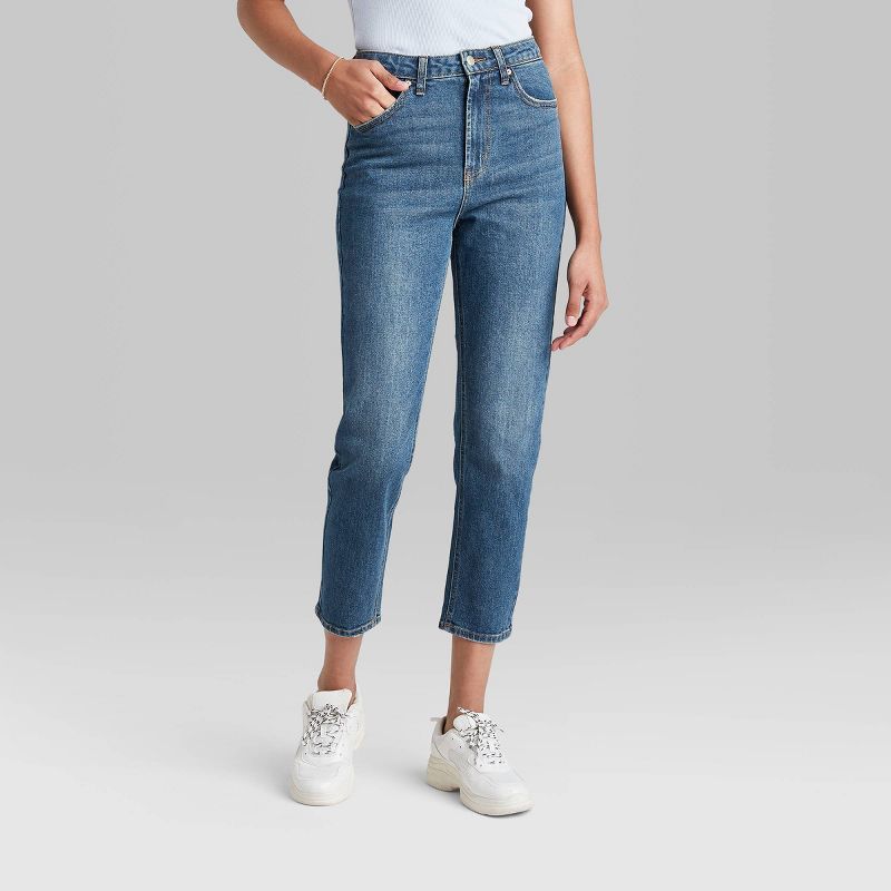 Women's Super-High Rise Mom Taper Jeans - Wild Fable™ Medium Blue | Target