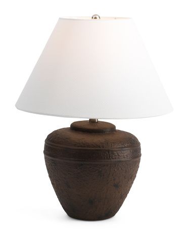 24in Antiqued Ceramic Pot Table Lamp | TJ Maxx