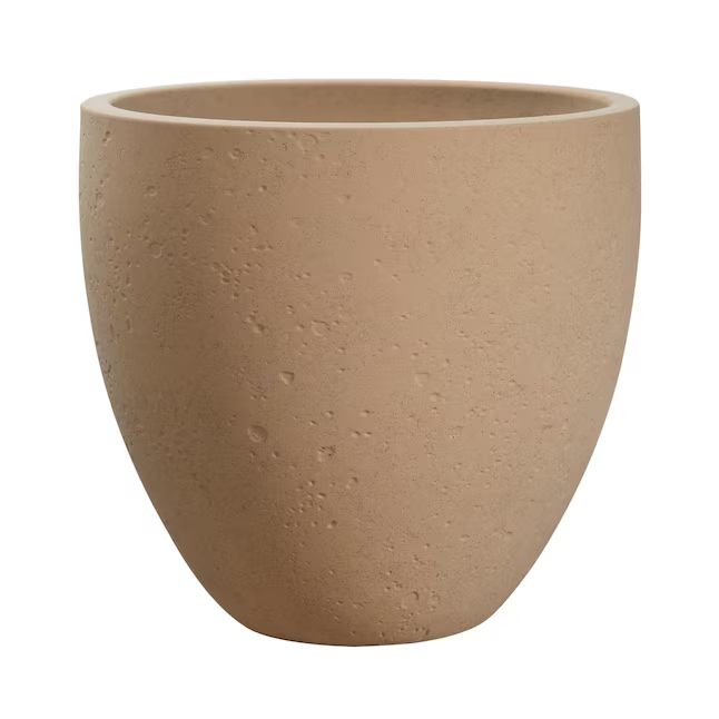 allen + roth Round 19.02-in W x 18.02-in H Brown Resin Contemporary/Modern Indoor/Outdoor Planter | Lowe's