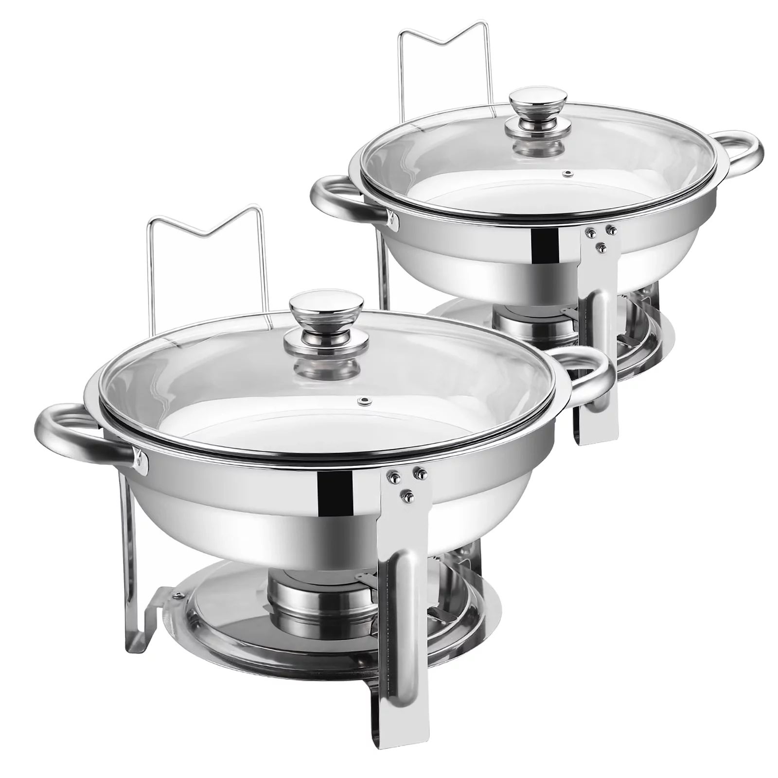 Chafing Dish Buffet Set 2 Pack, TINANA 5QT Stainless Steel Chafing Dishes for Buffet with Glass L... | Walmart (US)