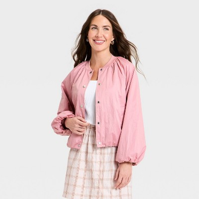 Women's Lightweight Bomber Jacket - A New Day™ Pink M | Target