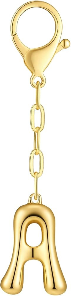 Initial Bag Charms, Bubble Letter Charm for Handbags, Cute Keychain with Letter, Initial Bag Char... | Amazon (US)