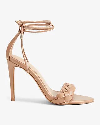 Braided Lace-Up Heeled Sandals | Express