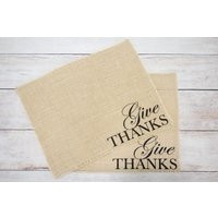 Give Thanks Burlap Placemats | Etsy (US)