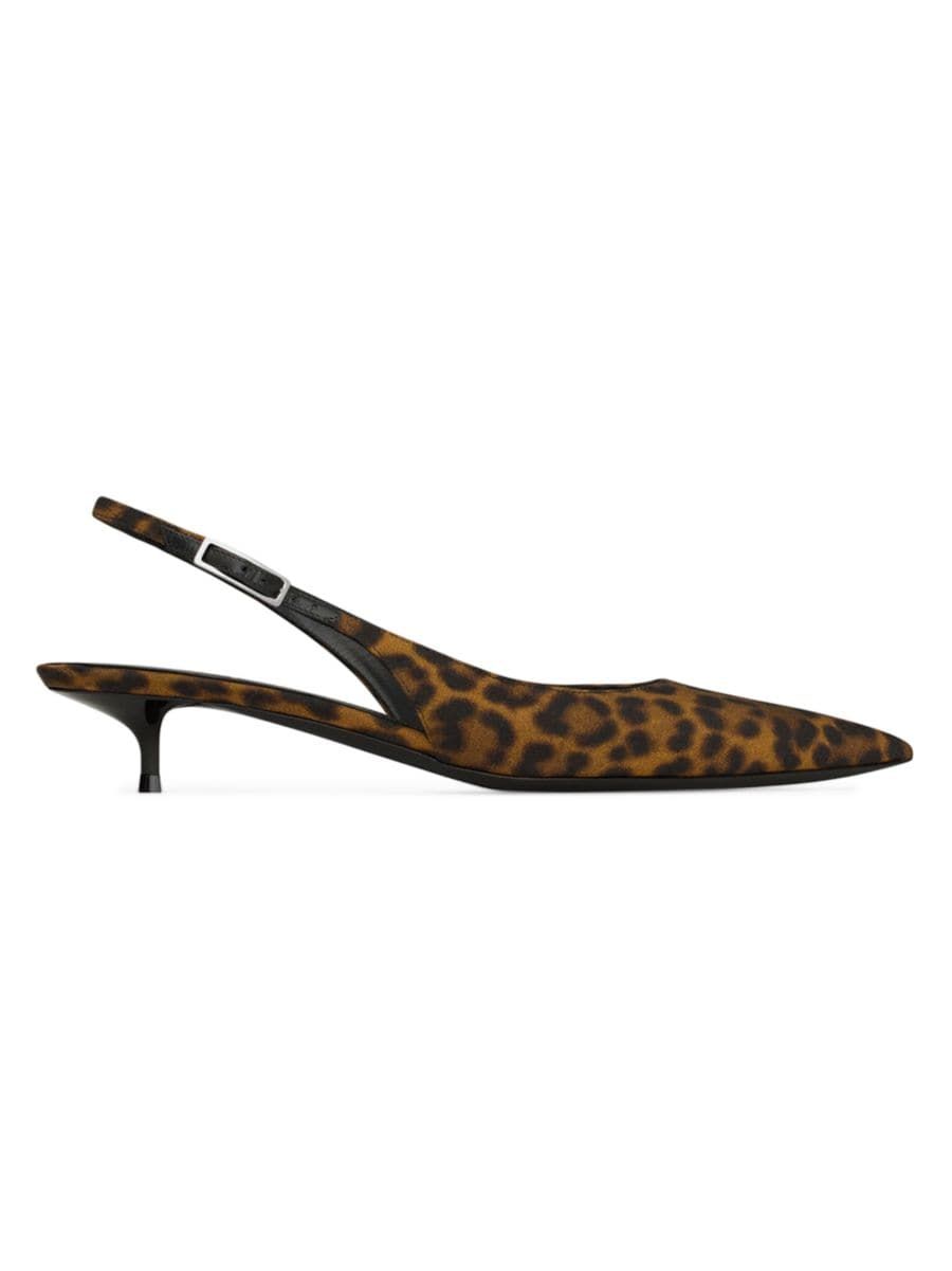 Cherish Slingback Pumps In Leopard Grosgrain | Saks Fifth Avenue