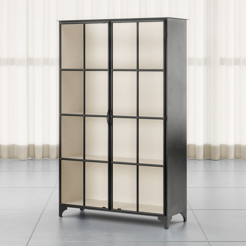 Kedzie Black-and-White Storage Cabinet + Reviews | Crate & Barrel | Crate & Barrel