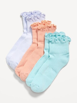 Ruffled Athletic Socks 3-Pack | Old Navy (US)