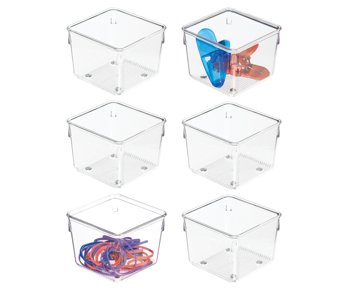 iDesign Plastic Drawer Organizer Bin - Set of 6 - Clear - Clear | Macy's