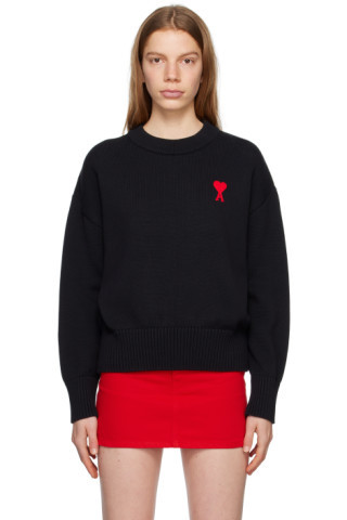 AMI Alexandre Mattiussi - Black Ami de Cœur Sweater | SSENSE