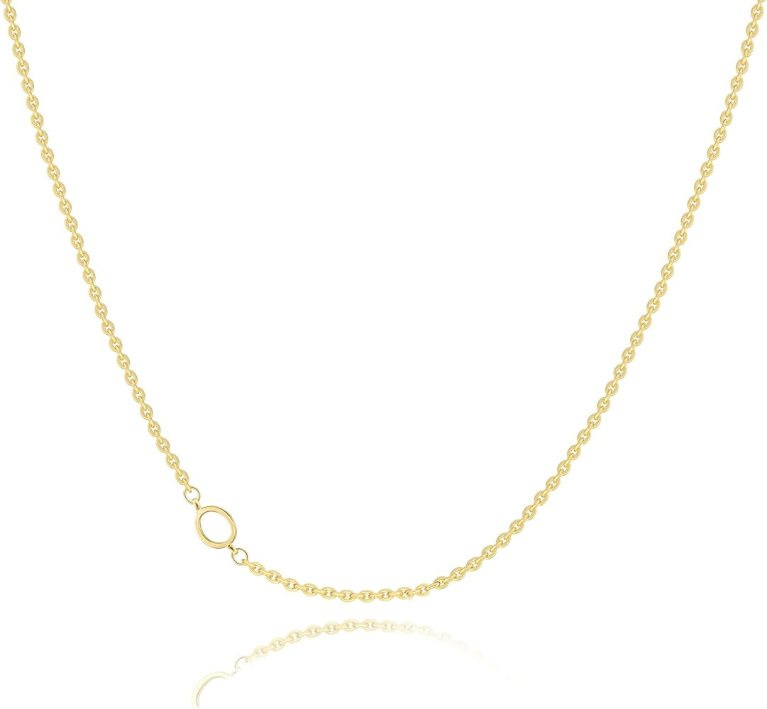 Initial Necklaces for Women, Dainty Gold Letter Necklace 14k Gold Plated Sideways Initial Necklac... | Amazon (US)