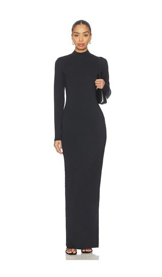 SKIMS Smooth Layers Turtleneck Dress in Black. - size L | Revolve Clothing (Global)