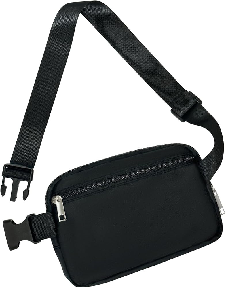 Mini Fanny Pack Black Belt Bag for Women and Men, Cross Body Fanny Pack with Adjustable Strap, Wa... | Amazon (US)
