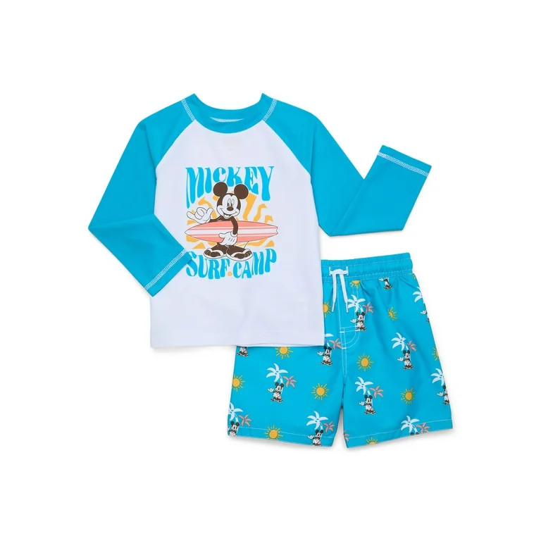 Character Toddler Boy Long- Sleeve Rash Guard and Swim Trunk Set, 2-Piece, Sizes 12M-5T | Walmart (US)