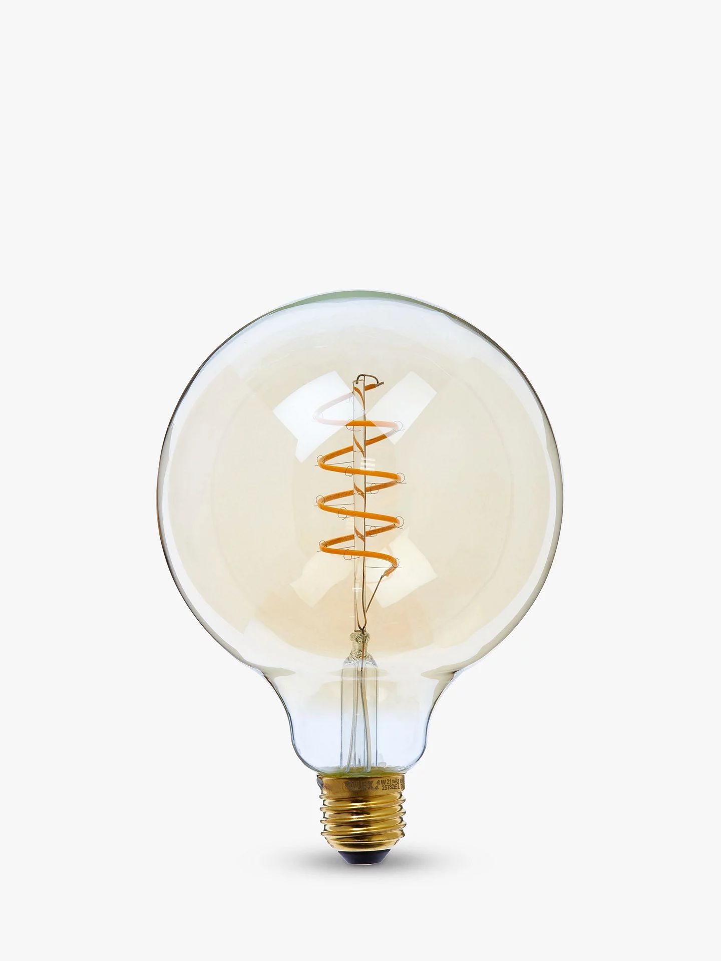 Calex 4W ES LED Dimmable Flex Filament G125 Globe Bulb, Gold | John Lewis UK