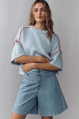 The Goldie Cotton Crew-Neck Sweater | Anthropologie (US)