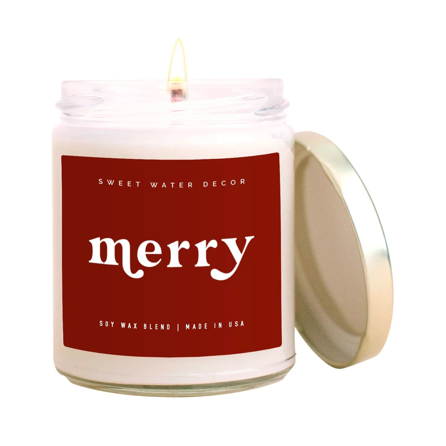 Merry Soy Candle - Clear Jar - 9 oz | Sweet Water Decor, LLC