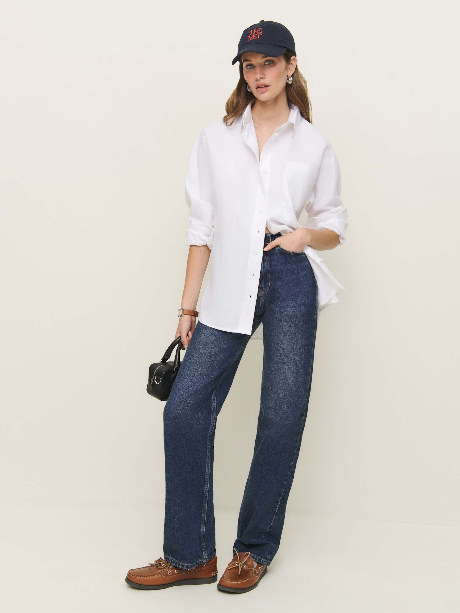 Eli Oversized Linen Shirt | Reformation (Global)
