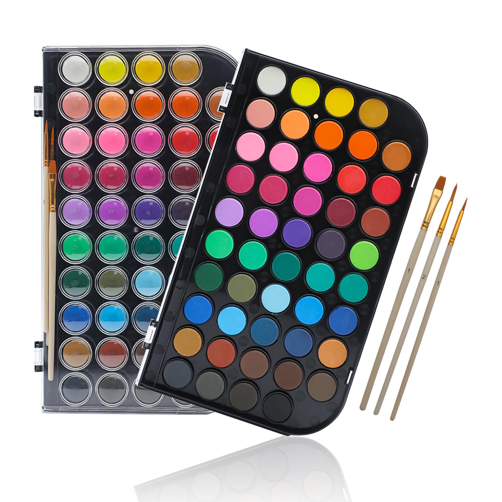 Artecho 48 Colors Watercolor Cake Set with 3 Brushes, Washable, Travel Design, Perfect for Card M... | Amazon (US)