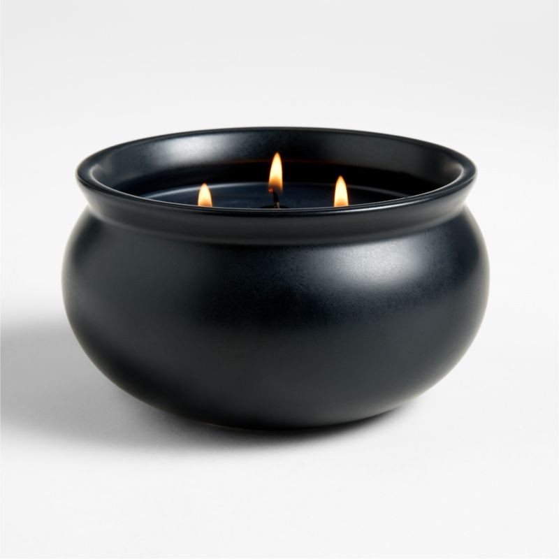 Cauldron Black Firewood 3-Wick Scented Candle | Crate & Barrel | Crate & Barrel