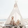 little dove Kids Teepee Tent 6' Children Indian Play Tent Lace and Pompom Ball Design with Led St... | Amazon (US)