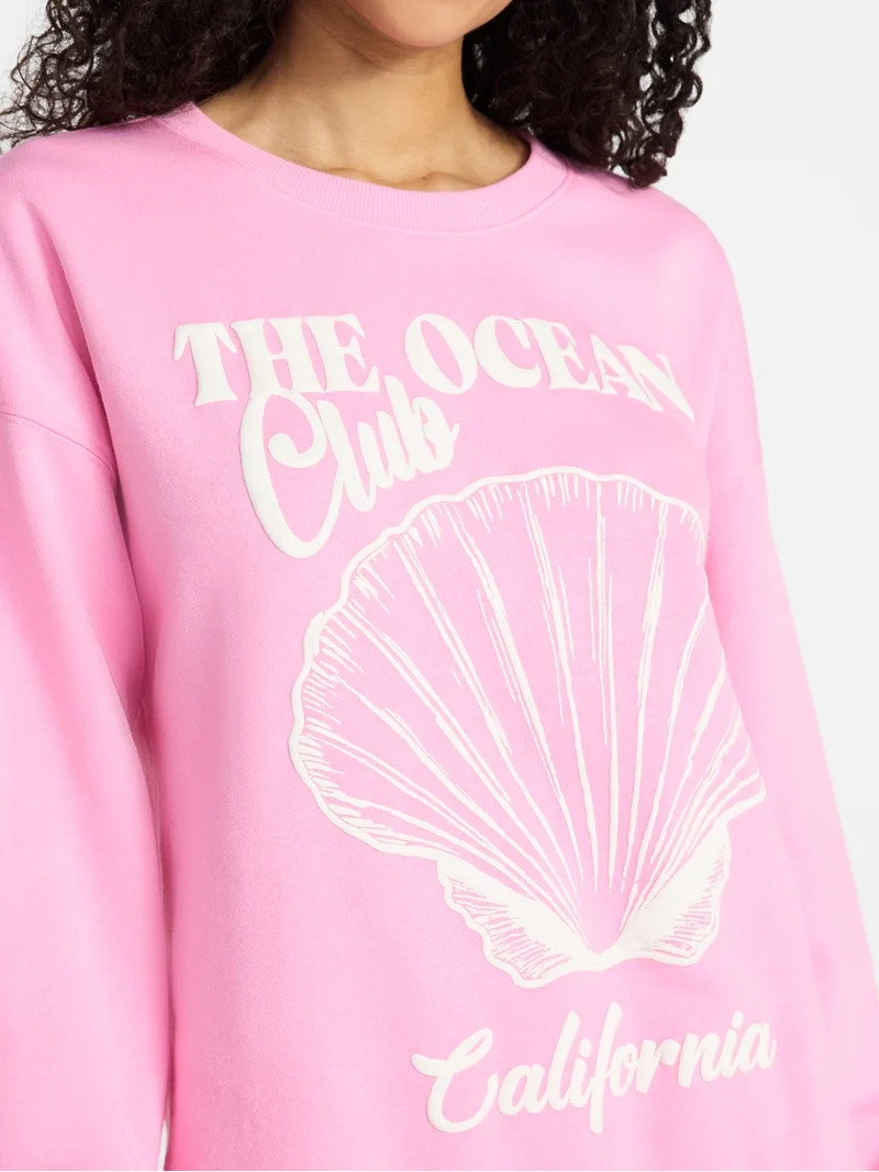 No Boundaries Graphic Crewneck Sweatshirt, Women's and Women's Plus Sizes XXS-4X | Walmart (US)