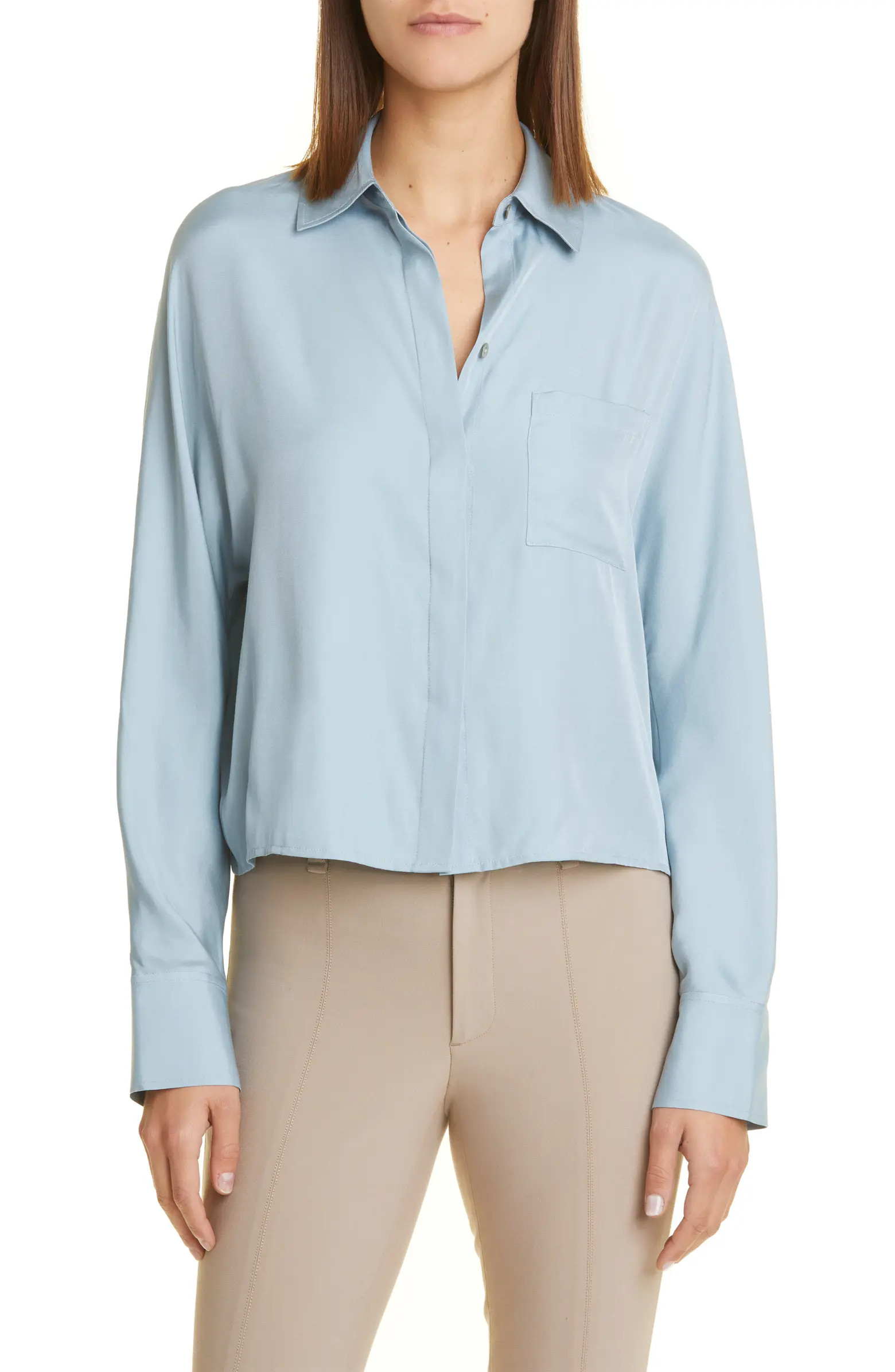 Silk Blend Woven Shirt | Nordstrom