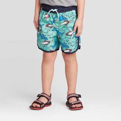 Toddler Boys' Shark and Dolphin Print Swim Trunks - Cat & Jack™ Green | Target
