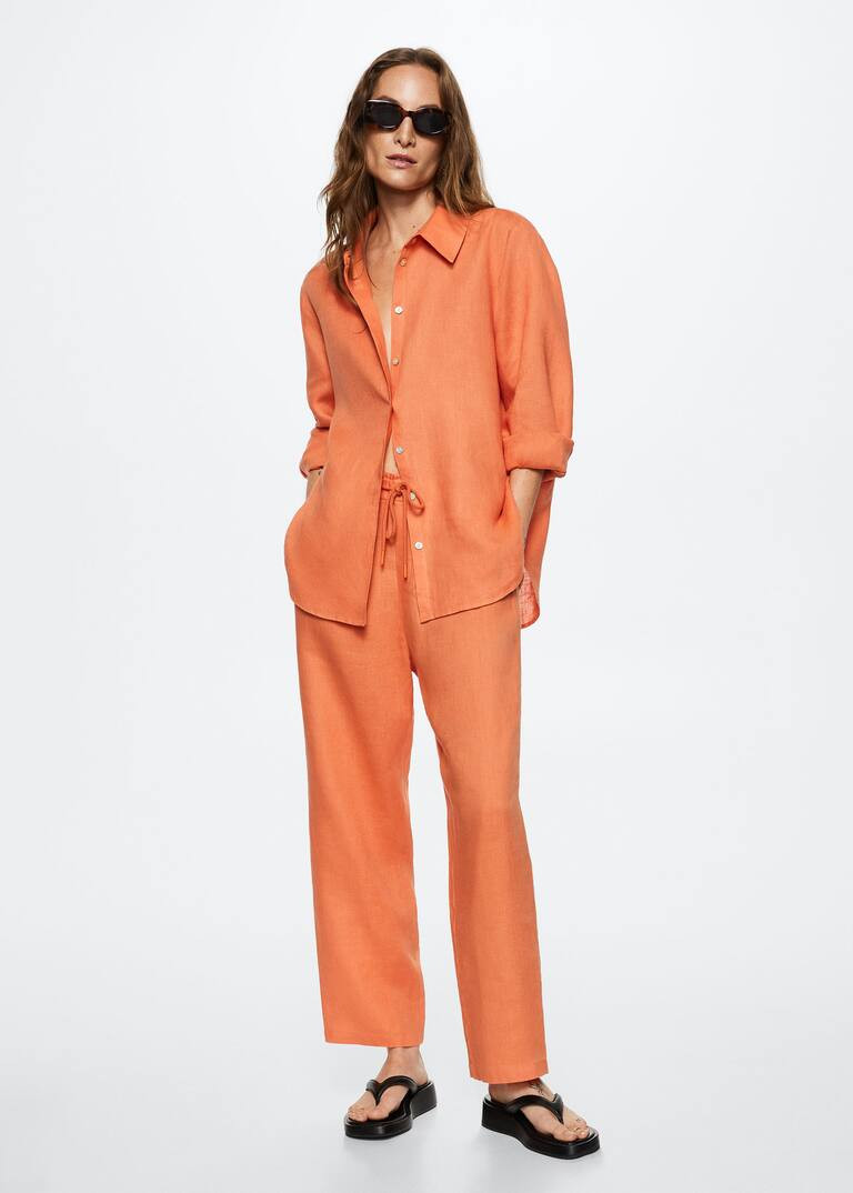 100% linen pants -  Women | Mango USA | MANGO (US)