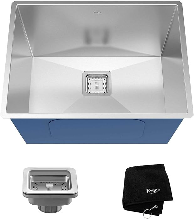 KRAUS Pax 24-inch 18 Gauge Undermount Single Bowl Stainless Steel Laundry and Utility Sink, KHU24... | Amazon (US)