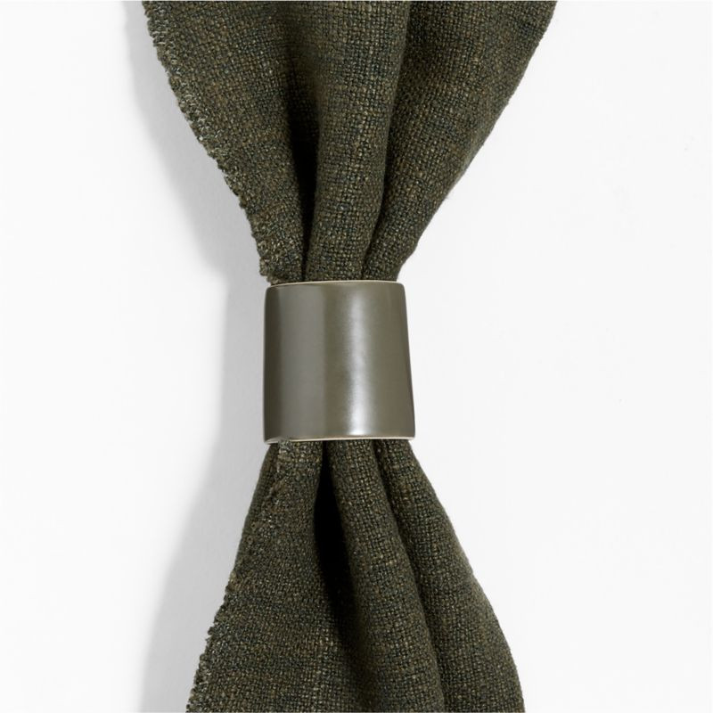 Hudson Burnt Green Stoneware Napkin Ring + Reviews | Crate & Barrel | Crate & Barrel