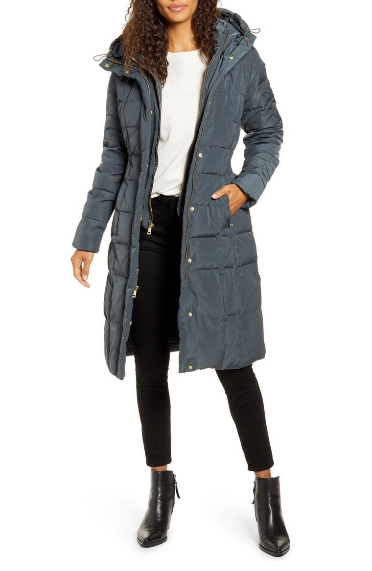 Cole Haan Bib Insert Down & Feather Fill Coat | Nordstrom