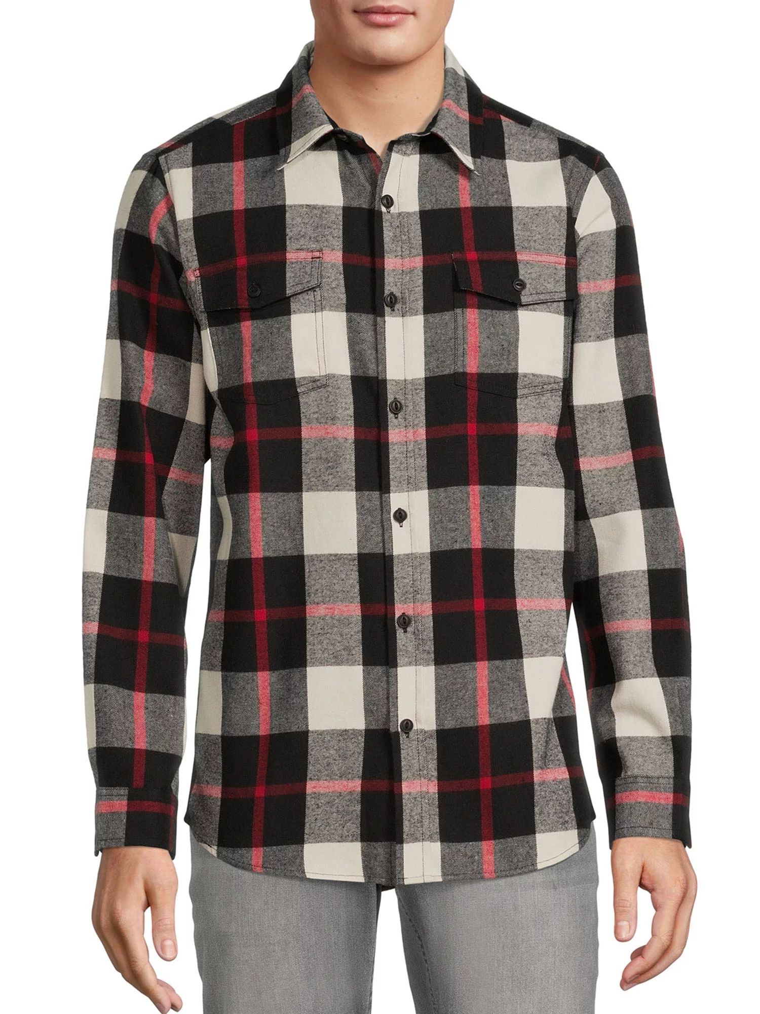 Burnside Men's Plaid Flannel Shirt, Sizes S-2XL | Walmart (US)