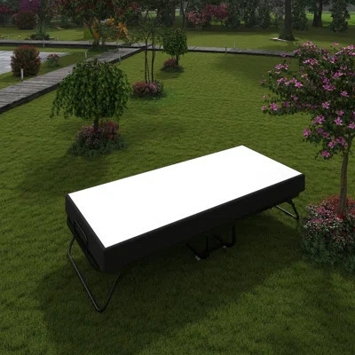 Deluxe Diplomat Folding Bed – Twin Size, Sturdy Frame with Luxurious Memory Foam Mattress | Wayfair North America