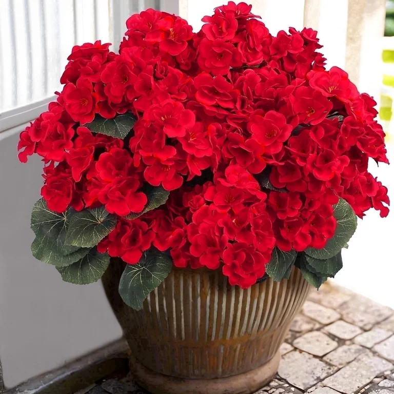 Scidweet Fake Geraniums Flowers, 6 Bundles 21'' Artificial Silk Flowers Faux Plants for Spring Su... | Walmart (US)